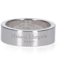 Maison Margiela - Circular Sterling Ring With Engraved Logo - Lyst