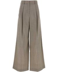 Weekend - Wide-Leg Cappuccino Wool Pant For - Lyst