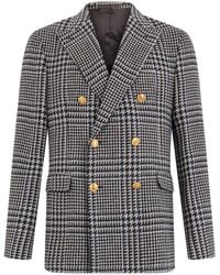 Slowear - Checked Wool Double-Breasted Blazer - Lyst