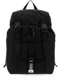 A.P.C. - A. P.C. Durable Recycled Nylon Mini Utility Bag With Buckle Closure, Front Pocket, Carabiner & Climbing Lanyards 45 X 30 X 14 Cm - Lyst