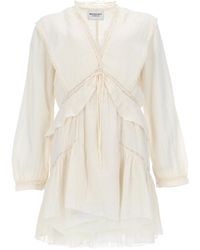 Isabel Marant - Pleated V Neck Mini Dress - Lyst