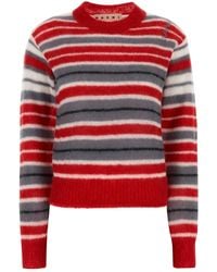 Marni - Embroidered Mohair Blend Sweater - Lyst