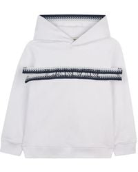 Lanvin - Mini Hooded Sweatshirt With Front Logo - Lyst