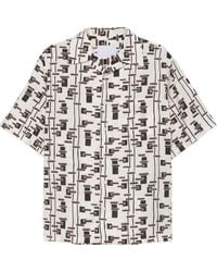 Prada - Printed Cotton Silk Blend Shirt - Lyst