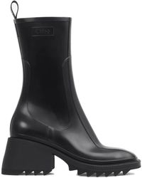Chloé - Back Loop Square Toe Boots With 50Mm Heel - Lyst