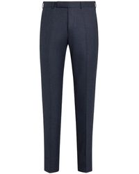 ZEGNA - 100% Wool Wool Trousers With Zip And Button Closure - Lyst