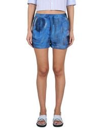 Marni - Relaxed-Fit Silk Shorts With Artistic Print - Lyst