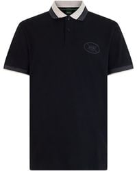 BOSS - Cotton Polo Shirt With Contrast Collar And Short Sleeves For - Lyst