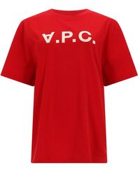 A.P.C. - Logo Crew Neck T-Shirt - Lyst