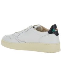 Autry - Medalist Low Leather Sneaker With Contrast Heel And Logo Lettering For - Lyst