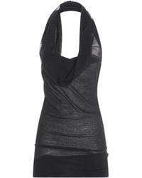 Rick Owens - Sleeveless Halterneck Top With Draped Cowl Neck - Lyst