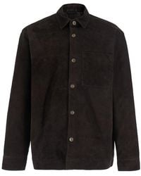 NN07 - Leather Jacket With Front Zip Closure And High Collar - Lyst