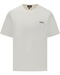 A.P.C. - Organic Cotton Logo Embroidered T-Shirt - Lyst
