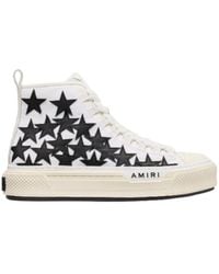 Amiri - High-Top Leather And Cotton Sneaker With All-Over Star Appliqués And Rubber Sole - Lyst