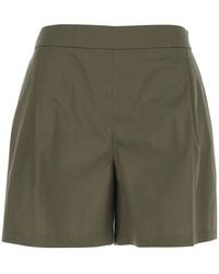 Le Plain - Cotton Blend Shorts With Semi-Elasticated Waist And Side Zip Closure - Lyst
