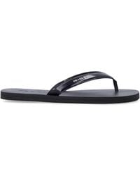 Prada - Brushed Leather Flip-Flops - Lyst