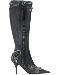 Balenciaga - 90Mm Cagole Leather Boots - Lyst