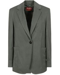 Max Mara - Linen Single-Breasted Blazer - Lyst