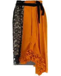 Prada - Lace Midi Skirt - Lyst