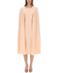 Max Mara - Managua Pure Silk Crepe De Chine Dress With Cape - Lyst