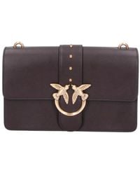 Pinko - Leather Flap Shoulder Bag - Lyst