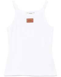 Fendi - Ribbed Sleeveless Top With Oversized Leather Patch - Lyst