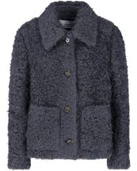 Lardini - Textured Button-Front Coat - Lyst