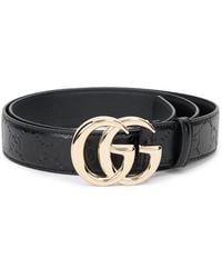 Gucci - Logo Buckle Leather Belt - Lyst