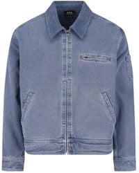 A.P.C. - A. P.C. Cotton Zip Front Jacket - Lyst