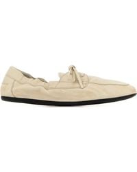 Prada - Ivory Leather Loafers - Lyst
