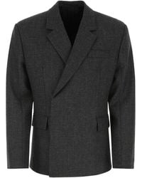 Prada - Melange Dark Wool Blazer - Lyst