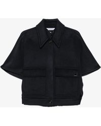 Max Mara - Pure Cashmere Double-Drape Cape With Shirt Collar, Patch Pockets & Elastic Waist - Lyst