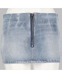 Alexander Wang - Denim Mini Skirt With Front Zip Detail - Lyst