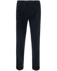 Michael Coal - Stretch Cotton Trousers With Back Logo Patch And Cuffed Hem - Lyst