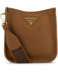 Prada - Caramel Leather Crossbody Bag - Lyst