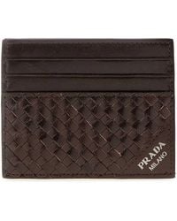 Prada - Dark Leather Card Holder - Lyst