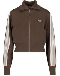 Autry - Cropped Zip-Front Knit Track Jacket - Lyst