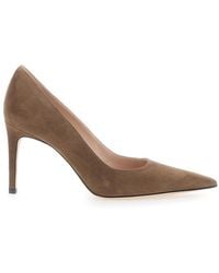 Stuart Weitzman - Suede Pointed-Toe Pumps - Lyst