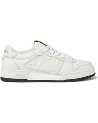 Fendi - Tape Ribbon Leather Sneakers For With Embossed Ff Logo - Lyst