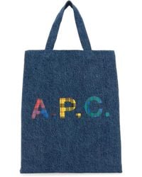A.P.C. - Denim Mini Lou Shopping Bag - Lyst