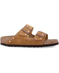 Birkenstock - Arizona Rivet Mink Suede Sandal - Lyst