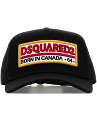 DSquared² - Black Cotton Baseball Cap - Lyst
