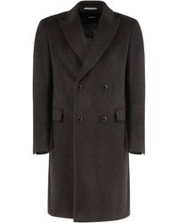 BOSS - Double-Breasted Coat - Lyst