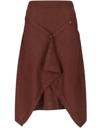 Lemaire - Asymmetric Wrap-Front Midi Skirt - Lyst