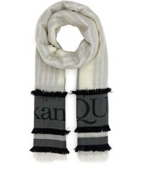 McQueen - Ivory Wool Blend Foulard - Lyst