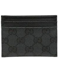 Gucci - Mini Gg Canvas Wallet With-Foil Logo, Leather Trim & 4 Card Slots (10 X 7 Cm) - Lyst