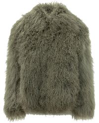 Martha Louis - Style Mongolian Shearling Jacket With Wide Neck - Lyst