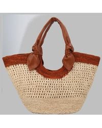 Hereu - Mini Raffia & Lambskin Shoulder Bag - Lyst