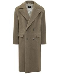 BOSS - Double Breasted Wool Blend Jacket - Lyst