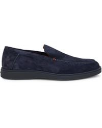 Santoni - Suede Slip-On Loafers - Lyst